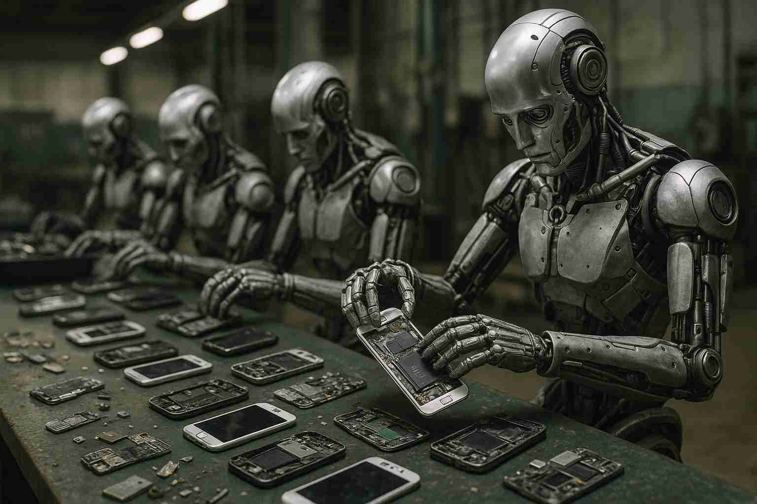 Apple bruker roboter til å demontere gamle mobiltelefoner og hente ut gull, sølv og andre ting.