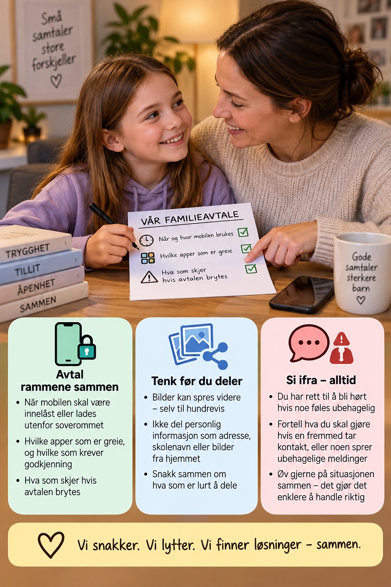Hvordan snakker du med barnet om trygg mobilbruk